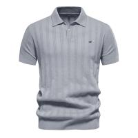 polos hombre manga corta ropa hombre día del padre 2025 Nuevo Polo de punto acanalado de verano para hombres Polo texturizado de calidad de marca transpirable y fresco para hombre - details 6
