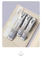 Juego de cortaúñas con bolsa de cuero giratoria, recortador profesional, herramientas de cuidado de pedicura, juego de manicura, regalo para el cuidado del hogar, 4 Uds. - details 10