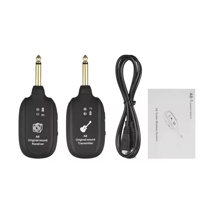 Sistema inalámbrico A8 para guitarra ARRA Eléctrica, transmisor Y receptor, recargable, para Bajo y violín - 1