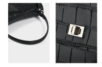 Bolso de Lujo de Cuero de Cocodrilo Negro para Mujer Bolso Cruzado Versátil para Primavera y Otoño - details 9