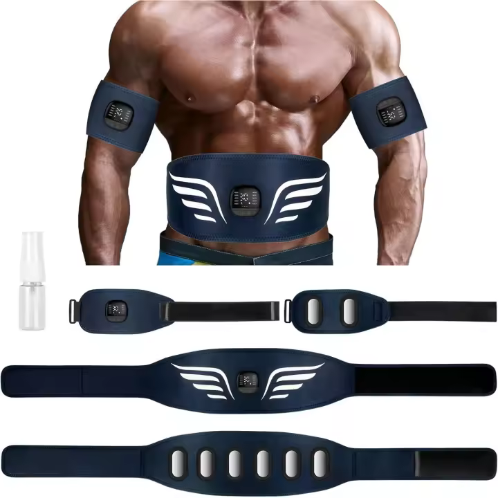 Abdominal, Electroestimulador Muscular, EMS Abdominales Electroestimulacion para Abdominales Brazos Piernas, Cinturón Muscular Abdominal Muscular 10 Modos Y 30 Intensidades - 1