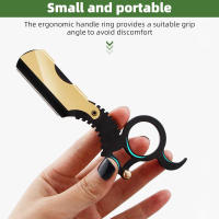 Navaja de afeitar plegable para el hogar, herramienta de corte de pelo de borde recto, cuchilla reemplazable para Barba y cejas - details 5