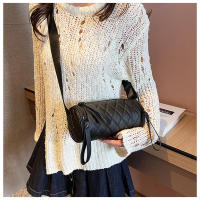Bolso pequeño para mujer, nuevo cilindro acolchado, hombro Simple, personalidad, correa ancha, bolso tipo cubo - details 14