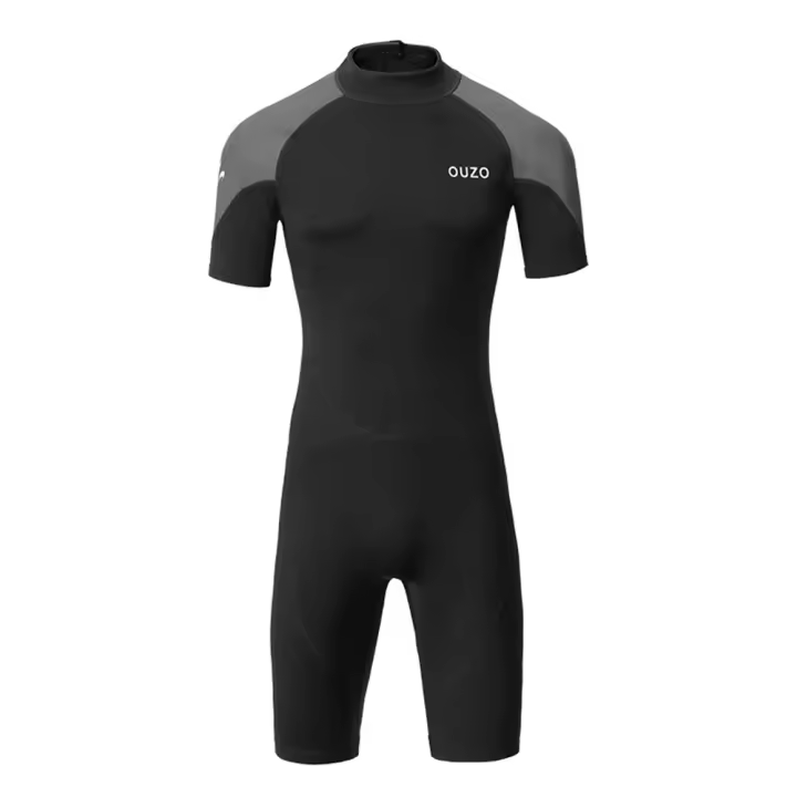 Traje de neopreno de 1,5 MM, pantalones cortos de manga corta de una pieza, protector solar para mantener el calor, deportes acuáticos, natación, esnórquel, surf - 1