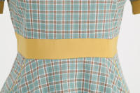 Vestido largo Retro de Navidad, cuello de pie, lazo de corbata, a cuadros, grande - details 5