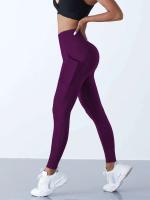 Nuevas mallas de cintura alta para mujer, mallas elásticas de Yoga con bolsillos, Push Up Fiess, ropa deportiva para correr, pantalones de Color sólido - details 21