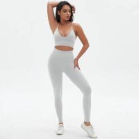 Conjunto de yoga de cintura alta para mujer, sujetador deportivo transpirable, mallas, equipo de fitness para levantamiento de pecho - details 28