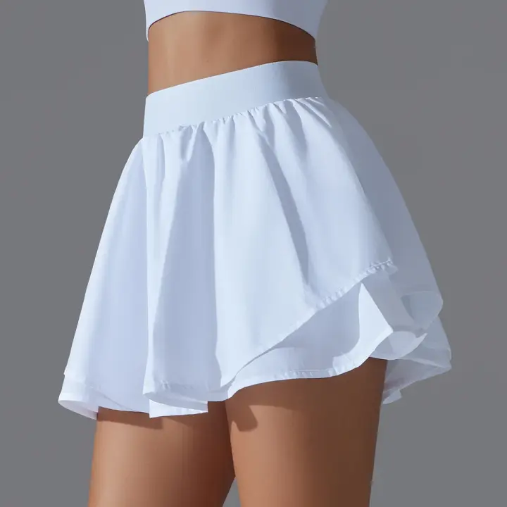 Falda Deportiva de Yoga Vestido de Tenis Ajustado Pantalones Cortos con Bolsillos para Verano - 1