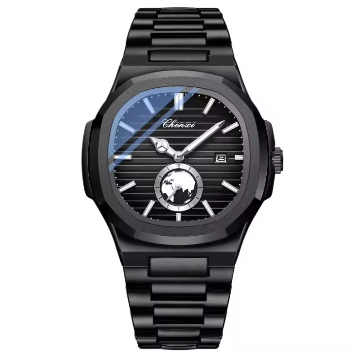 Moda negocios hombres reloj con correa de acero calendario pequeño segundo disco reloj - 1