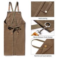 Delantal de carpintería para hombres, mandil de lona gruesa, impermeable, resistente a las manchas con bolsillos, delantal de cocina, delantal de trabajo de pintura - details 2