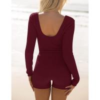 BUNO-Conjunto de ropa de estar por casa para mujer, tops ajustados de manga larga y pantalones cortos de motorista, 2 piezas, verano, 2025 - details 59