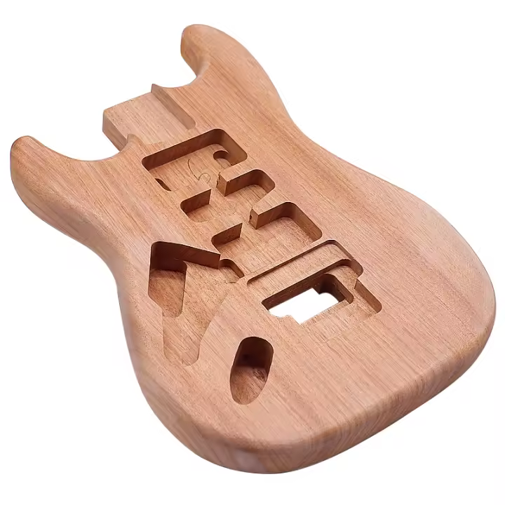 Okoume-guitarra eléctrica de mano izquierda ST, cuerpo de madera de Color Natural, 5,7 CM de ancho de bolsillo - 1
