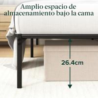 Marco de Cama de Metal Somier Altura de 30cm Montaje Fácil Espacio de Almacenamiento Bajo de la Cama Negro - details 4