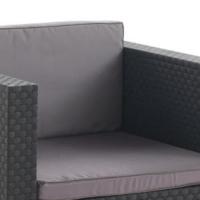 Sillones y mesa para jardin de plastico, cojin para set de jardin, muebles de plastico