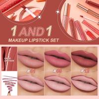 Pintalabios Delineador de Labios, Pintalabios Rojo Rosa, Barra de Labios Mate, Larga duración, Delineador de Labios, juego de Pintalabios - details 3