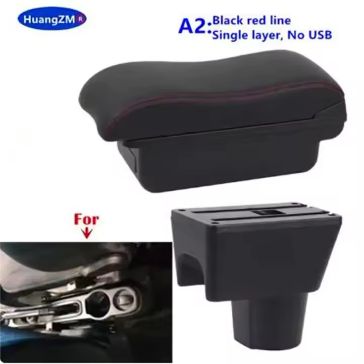 Reposabrazos de coche, reposabrazos curvo de cuero CA, sencillo, adecuado para Renault Duster 2012-2018, Nissan Terrano 3, Dacia Duster Oroc - 1