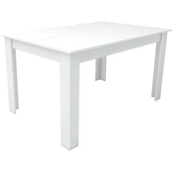 Comedor, Modelo Denver, para salón, Cocina, Acabado Blanco y Cambria, Dimensiones 138 (Largo) x 90 (Ancho) x 75 (Alto) (Blanco/Madera) - 1
