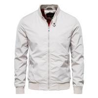 chaqueta de béisbol de Color sólido, cazadora informal con cuello levantado para hombre, chaquetas ajustadas de alta calidad para otoño para hombre - details 2