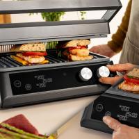 Parrilla Eléctrica de Piedra Revestida Placas Extraíbles y Reversibles, Apertura de 180ª, Superficie Amplia 2200 W, Acero Inoxidable - details 40