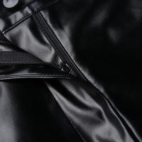 Pantalones cortos de mujer, sexy, suela elástica de PU con cintura alta para invierno - details 15