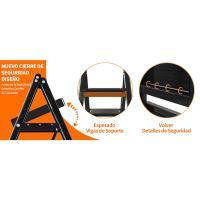 Escalera Taburete de aluminio Antideslizante Pedal plegable Acero para el hogar Amplia capacidad