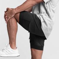 Pantalones cortos deportivos 2 en 1 para hombre, ropa deportiva de doble cubierta para correr, playa, gimnasio, entrenamiento - details 6