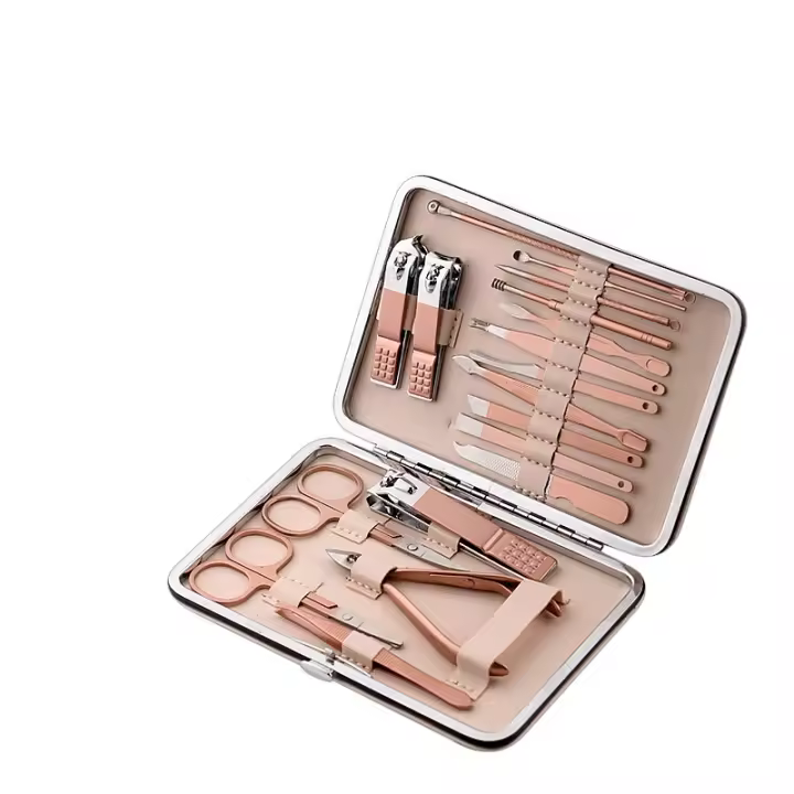 Juego de Manicura para Mujeres, Kit de Aseos para Cejas, cuido de uñas de Maple inoxidable, 7 piezas - 1