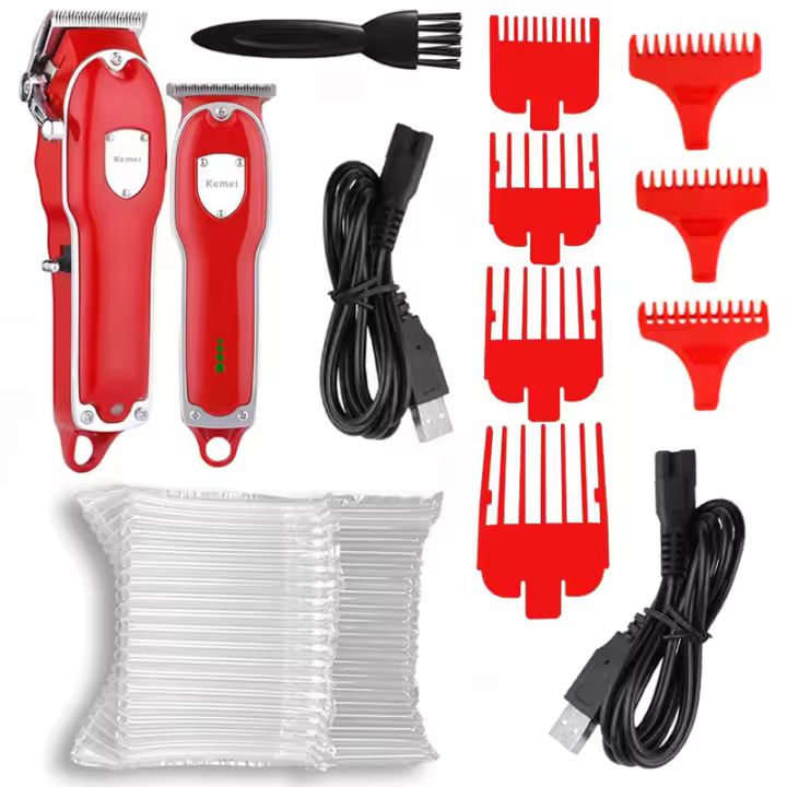 Kemei-cortadora de pelo eléctrica profesional para hombre, máquina de corte de pelo con acabado recargable y ajustable, Combo potente - 1