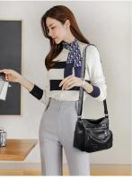 Bolso cruzado de cuero suave de gran capacidad para mujer, bolso de mamá moderno, combina con el día a día - details 10