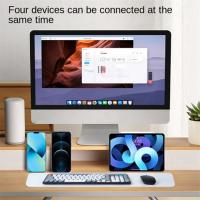 Teclado y ratón redondos inalámbricos con Bluetooth, adecuado para tabletas y portátiles, negro - details 1