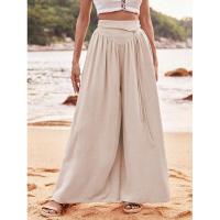 Pantalones anchos con cintura elástica para mujer Ropa de moda primavera-verano - details 4