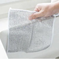 Paño de limpieza de alambre de acero de doble capa, para lavar platos sartén antiadherente, trapos para ollas, estufa de Gas para microondas, paños para fregar platos - details 7