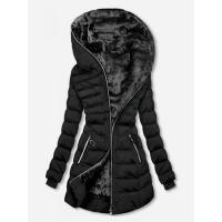 Chaqueta acolchada de algodón con capucha para mujer, abrigo cálido de terciopelo, de longitud media, para invierno, 2024 - details 1