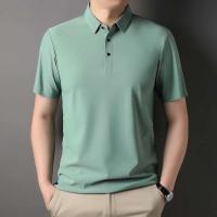 Nueva camiseta personalizada de verano de alta gama para hombre, Polo de marca de moda de negocios de manga corta de color sólido, cómodo y transpirable - details 11