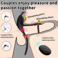 Leten retardante de eyaculación anillo inalámbrico Control remoto estimulador masajeador vibrador juguetes sexuales para hombres pareja - details 2