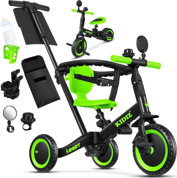 Bicicleta de Equilibrio, Triciclo para niños de 1 año a 5 Años, Capacidad de Carga hasta 25kg, Incl. Manillar/Barra de Seguridad/Cinturón de Seguridad/Timbre/Espejo. - 1
