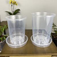Maceta de flores transparente con Control de raíz transpirable, maceta de orquídeas Phalaenopsis de plástico hermoso con estoma, maceta de plantación con bandeja - details 5