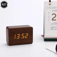 Reloj despertador de moda LED reloj de madera mesa Control de voz Reloj de madera digital Despertador USB/AAA relojes - details 2