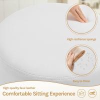 Taburete de Maquillaje Redondo Pequeño Giratorio de Altura Ajustable Taburete Bar Bajo PU para Tocador, Dormitorio, Oficina en Casa y Salón Blanco, BH14ws-1 - details 3