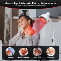 Lámpara de infrarrojos de 275 W, Calentador de infrarrojos, Lámpara de infrarrojos, Lámpara de calor, Lámpara de luz roja con ruedas, Soporte, Foco de luz roja, Lámpara de calor, Lámpara de terapia, Lámpara de calefacción - details 6