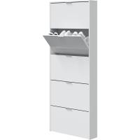 Zapatero con 5 Puertas, Mueble Zapatero Estrecho Dormitorio,Capacidad 15 Pares, Color Blanco Brillo, Medidas: 70 x 180 x 17 cm de Fondo - details 1