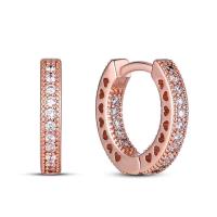 Pendientes redondos de circonio para mujer, colección de joyas geométricas, plata pura, oro rosa, accesorios de regalo - details 20