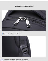 Mochila minimalista para hombre, mochila para ordenador de 15,6 pulgadas, almacenamiento multicapa, con interfaz USB - details 11