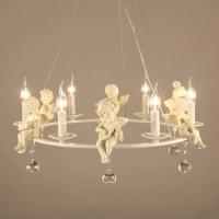 Lámpara de techo de Ángel de resina europea, luz Led para sala de estar, comedor, lámpara de techo de cristal E14, Lustre - details 2