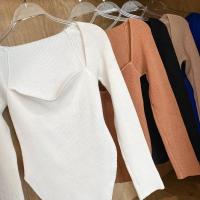 Suéter de Manga Larga con Cuello Cuadrado para Mujer Jersey de Punto para Primavera y Otoño - details 36