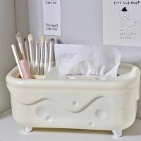 Caja de pañuelos de queso Kawaii creativa, soporte de plástico elegante para pañuelos, caja de almacenamiento de papel con acabado brillante para oficina - details 7