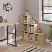 Estanteria Libreria con 6 Compartimentos, Estanteria de Almacenamiento de Madera, para Salon, Estudio y Oficina, Roble Claro, 90x30x90 cm - details 4