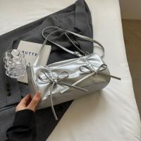 Bolso de mano con lazo plisado para niña, bolso de hombro con pajarita de Balletcore de estilo coreano, bolso de compras Y2K de cuero PU - details 12