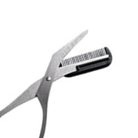 Tijera recortadora de cejas con peine, tijeras de pestañas para mujer y hombre, afeitadora facial de acero inoxidable de seguimiento - details 1