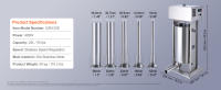 SucceBuy Embutidora de salchichas eléctrica, embutidora de carne vertical, motor, control de velocidad continuo, acero inoxidable 304 de calidad alimentaria, tubos, uso doméstico y comercial - details 6